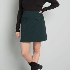 ModCloth Sweet Silver Linings Plaid Mini Skirt NWT Academia